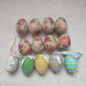 Vtg Easter Egg Ornaments Decor Lot Of 13